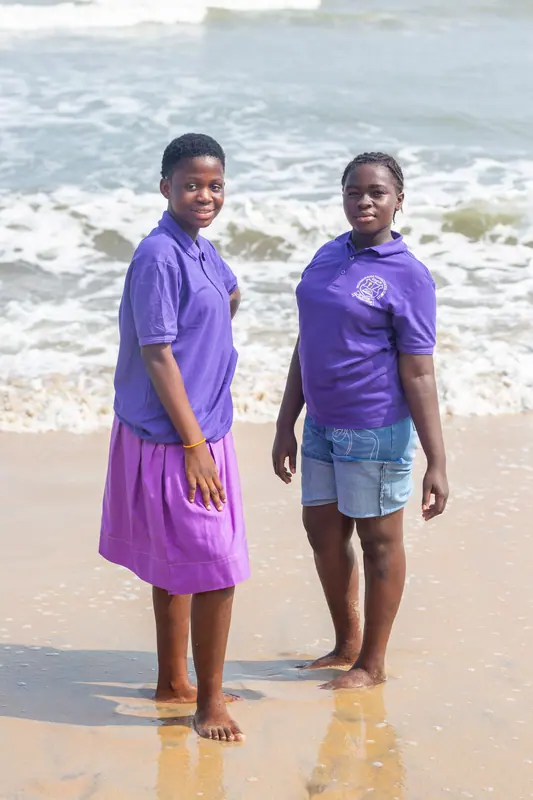 Two pupils on the beach