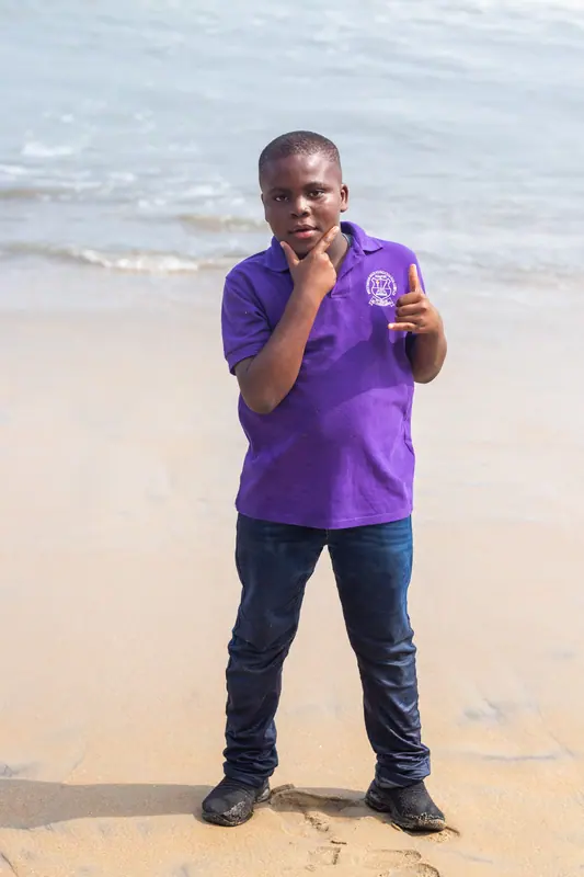 A pupil on the beach